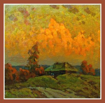 14028 Orange sundown Russian Art Exhibition in Art Danish , Storgatan 35, 36075 Alstermo, Sverige